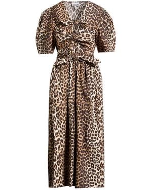 Ganni Midi Dress Cotton - Natural