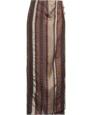 Rossopuro Maxi Skirt Linen, Acetate, Polyamide, Viscose, Polyester - Brown