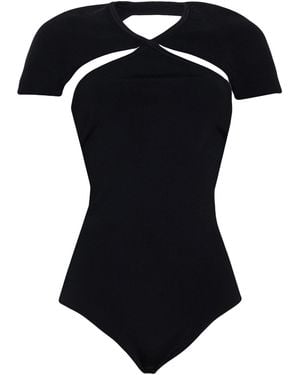 KHAITE Bodysuit Viscose, Polyester, Polyamide, Elastane - Black