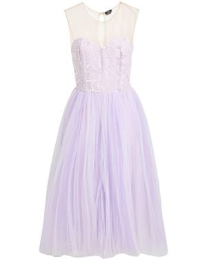 Elisabetta Franchi Lilac Midi Dress Viscose, Silk, Polyamide - Purple