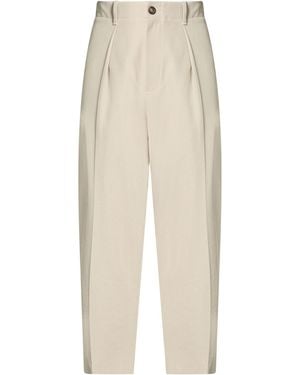 Brunello Cucinelli Sand Pants Virgin Wool, Cotton - White
