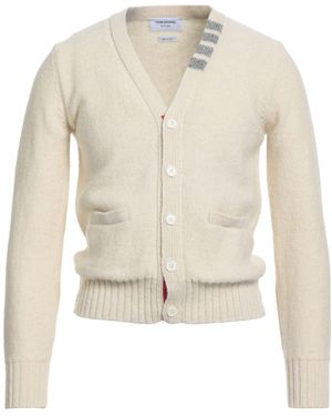 Thom Browne Ivory Cardigan Wool, Mohair Wool - White