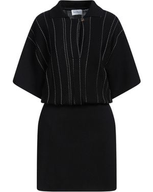 Ferragamo Mini Dress Virgin Wool - Black