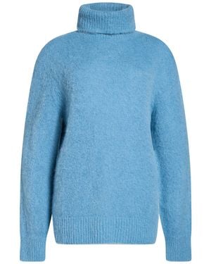 Kangra Turtleneck Alpaca Wool, Polyester, Merino Wool - Blue