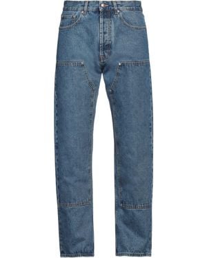 Palm Angels Logo-Embroidered Straight-Leg Jeans - Blue