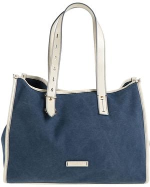 The Bridge Handbag Textile Fibers, Leather - Blue