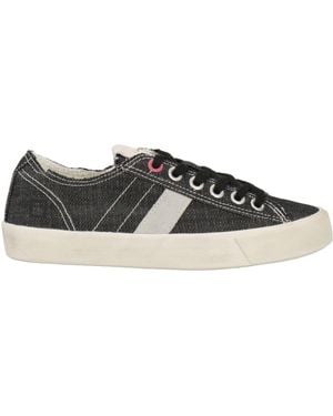 Date Charcoal Sneakers Leather, Textile Fibers - Gray