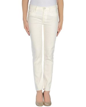 Jacob Cohen Ivory Pants Linen, Cotton, Elastane - White