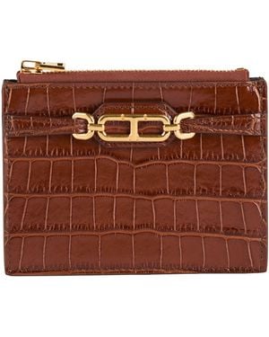 Tom Ford Cardholder Calfskin, Brass - Brown