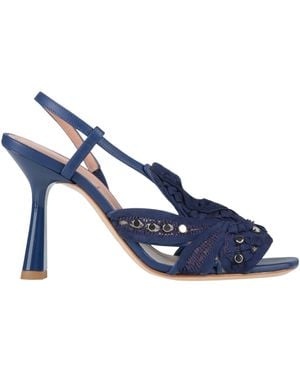 Alberta Ferretti Sandals Textile Fibres, Leather - Blue