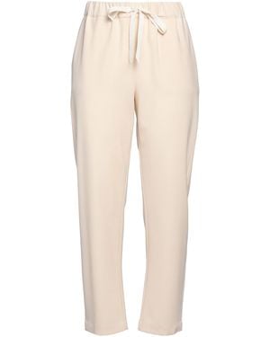 Semicouture Khaki Trousers Polyester, Virgin Wool, Elastane - Natural