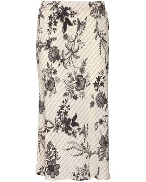 Please Cream Midi Skirt Viscose, Polyamide - Natural