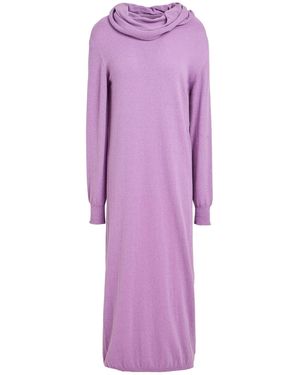 Kaos Day By Day Lilac Midi Dress Wool, Polyamide - Purple