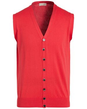 Cashmere Company Coral Cardigan Cotton, Cashmere, Silk - Red