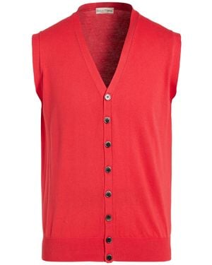 Cashmere Company Coral Cardigan Cotton, Cashmere, Silk - Red