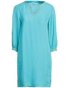 Caliban Mini Dress Linen - Blue