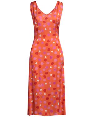 Manila Grace Midi Dress Viscose - Red