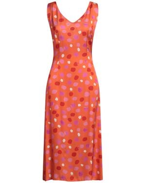 Manila Grace Midi Dress Viscose - Red