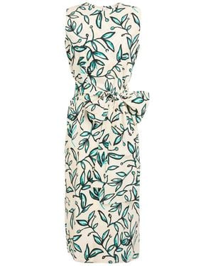 Hache Ivory Midi Dress Cotton - Green