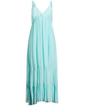 Blugirl Blumarine Maxi Dress Cotton, Silk - Blue