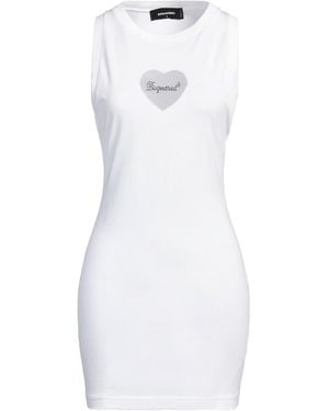 DSquared² Ivory Mini Dress Cotton - White