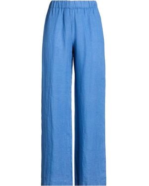 120% Lino Trousers Linen - Blue