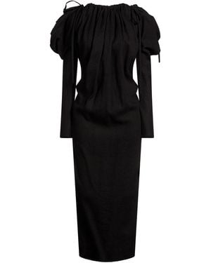Quira Midi Dress Linen, Cotton, Elastane - Black