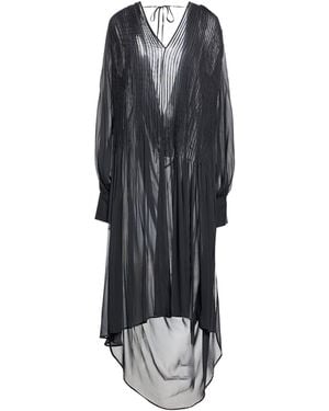 Semicouture Charcoal Midi Dress Acetate, Silk - Gray
