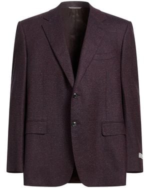 Canali Dark Blazer Wool, Silk, Cashmere - Purple