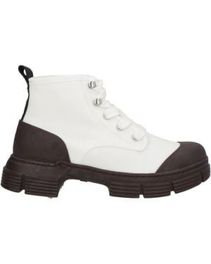 Ganni Ankle Boots Textile Fibers - White