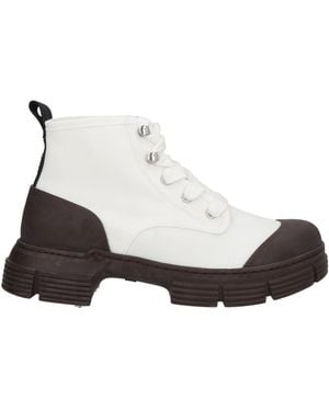 Ganni Ankle Boots Textile Fibres - White