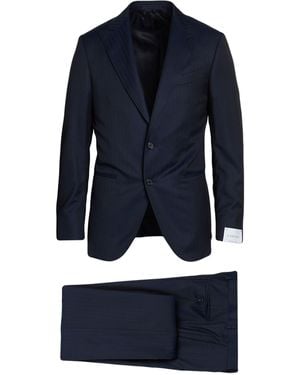 Caruso Midnight Suit Wool, Silk - Blue