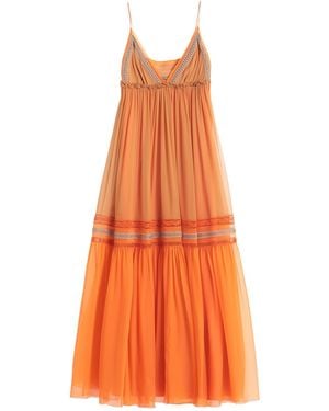 Alberta Ferretti Maxi Dress Silk, Acetate, Elastane, Viscose, Polyester - Orange