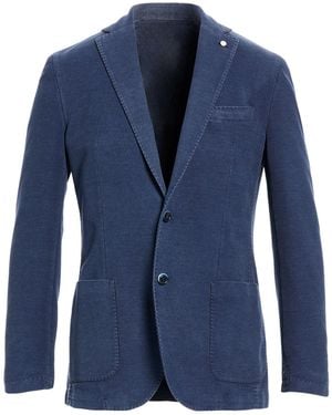 Luigi Bianchi Blazer Cotton, Polyester, Elastane - Blue