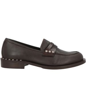 Les Tulipes Dark Loafers Calfskin - Gray