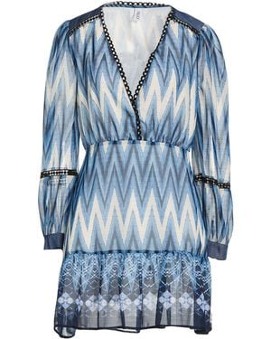 Liu Jo Mini Dress Polyester, Metallic Polyester, Viscose - Blue