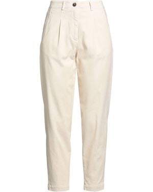 Cappellini By Peserico Ivory Trousers Cotton, Elastane - Natural