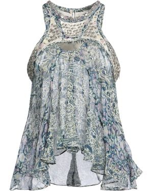 Isabel Marant Onyle Printed Silk Chiffon Top - Blue