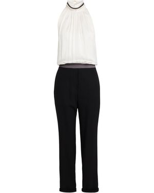 Brunello Cucinelli Jumpsuit Silk, Virgin Wool, Synthetic Fibers, Brass - White