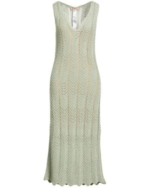 Twinset Midi Dress Viscose, Metallic Polyester - Green