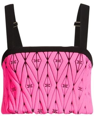 Elisabetta Franchi Top Polyamide, Viscose, Elastane - Pink