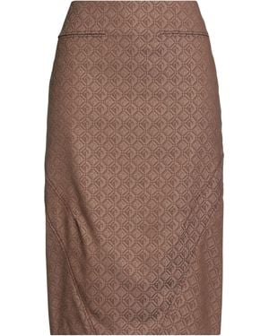 Marine Serre Camel Midi Skirt Recycled Polyester, Wool, Elastane - Brown