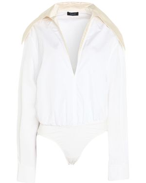 Mugler Bodysuit Polyester, Polyamide, Elastane - White