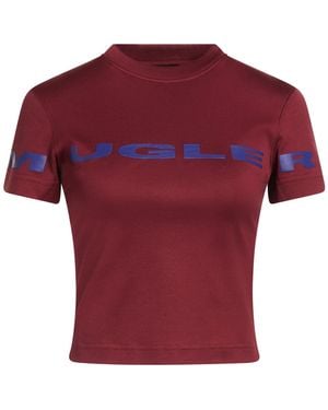 Mugler Burgundy T-Shirt Cotton - Red