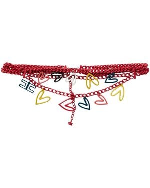 Elisabetta Franchi Garnet Belt Metal - Red