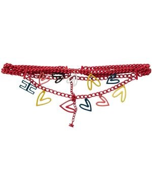 Elisabetta Franchi Garnet Belt Metal - Red