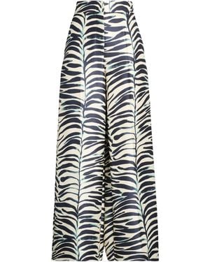 ODEEH Ivory Pants Silk, Virgin Wool - White