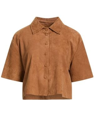 STUDIO AR Camel Shirt Goat Skin - Brown