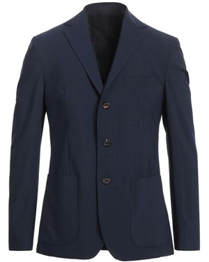 Eleventy Midnight Blazer Wool, Elastane, Goat Skin - Blue