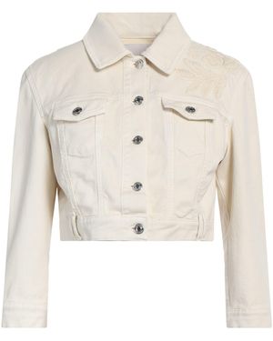 ERMANNO FIRENZE Cream Denim Outerwear Cotton, Elastane, Polyamide, Polyester - White